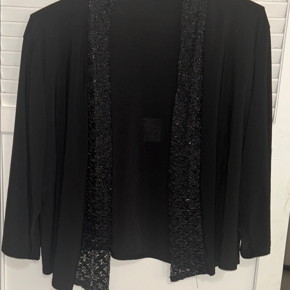 Michelle Lynn Black Cardigan with Sparkling Trim